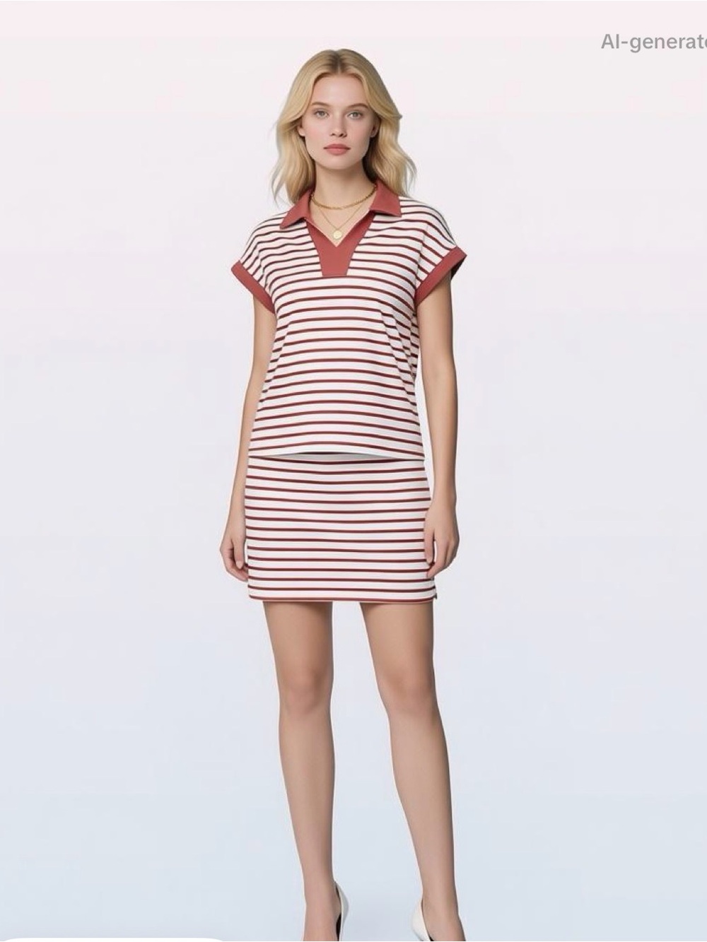 TikTok Viral Striped 2-piece Skort set